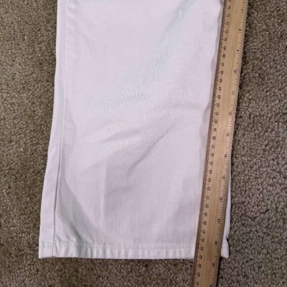 LL Bean Favorite Fit Cropped Capri Pants Womens Size 14 Petite White 35x19 E729 - Picture 11 of 13